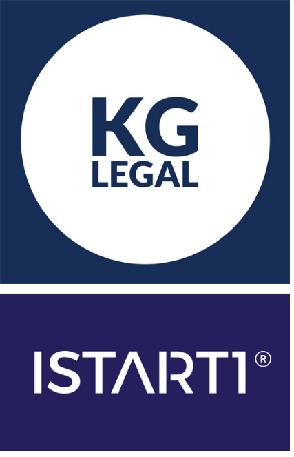 Logotyp KG LEGAL KIEŁTYKA GŁADKOWSKI - SPÓŁKA PARTNERSKA. KANCELARIA RADCÓW PRAWNYCH oraz projekt iSTART1